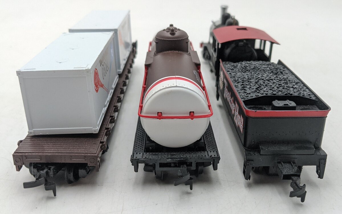 Model Power & Other HO Scale Tootsie Roll Steam Loco, Tender, & Freight Cars EX