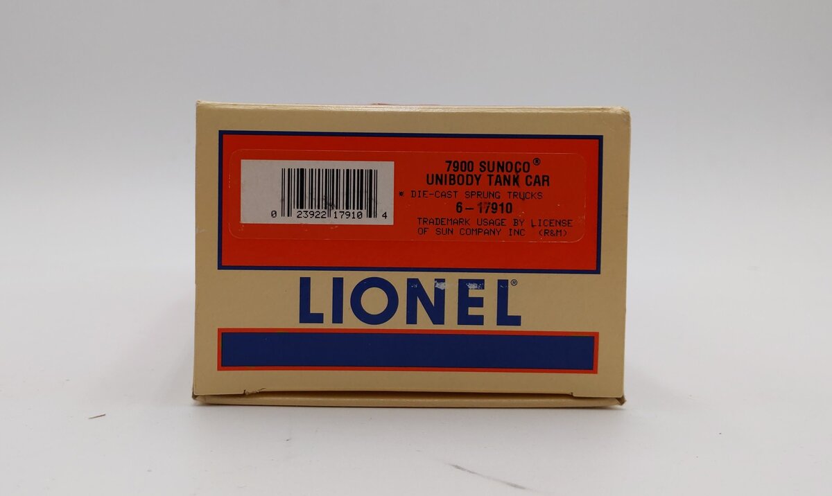 Lionel 6-17910 O Gauge Sunoco Unibody Tank Car #7900 NIB