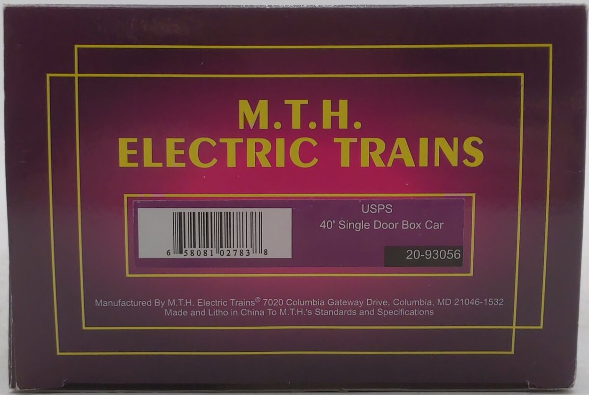 MTH 20-93056 O Gauge US Post Office 40' Single Door Boxcar #0006 EX/Box
