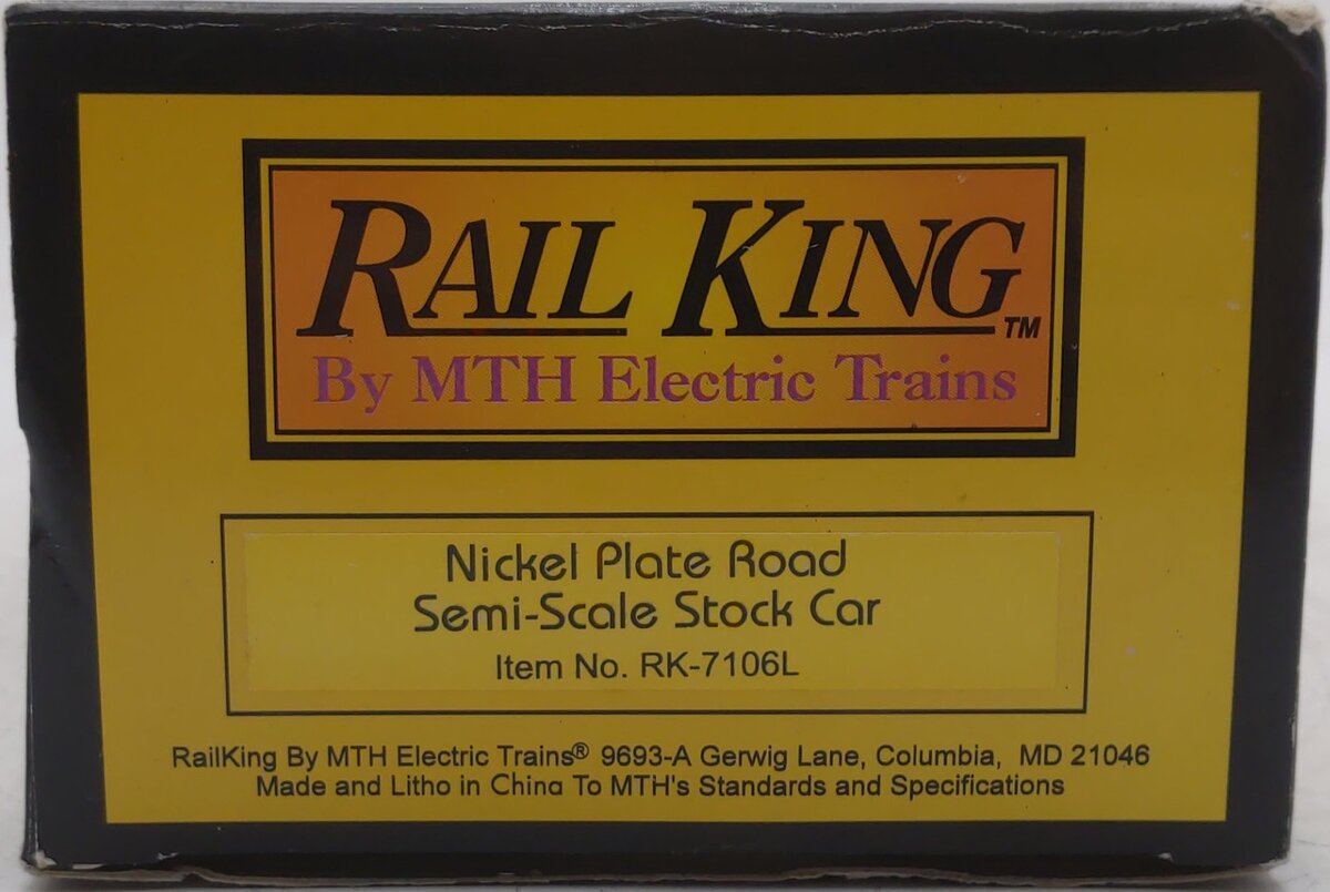 MTH 30-7106-0 Nickel Plate Road Stock Car LN/Box