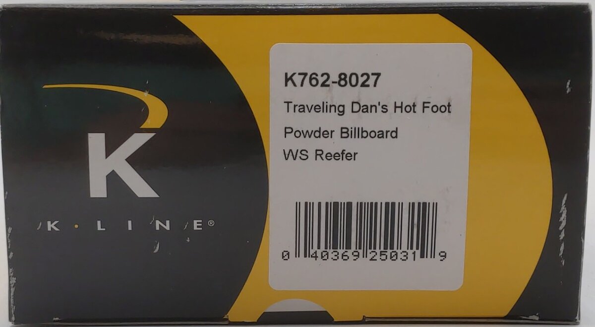 K-Line K762-8027 O Gauge Traveling Dan's Hot Foot Powder Billboard Reefer EX/Box