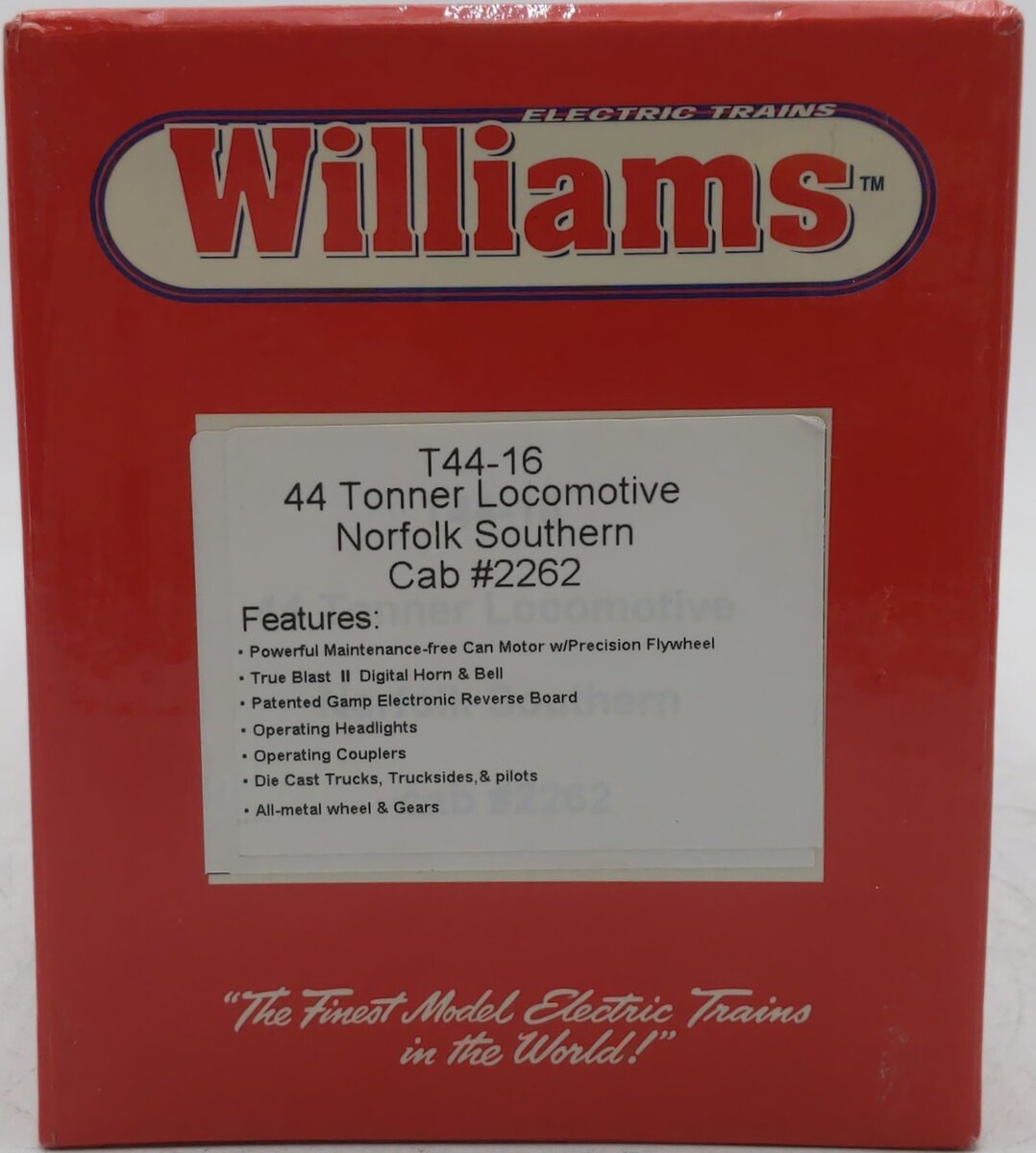 Williams T44-16 O Gauge 44 Norfolk Southern Tonner Locomotive Cab #2262 EX/Box