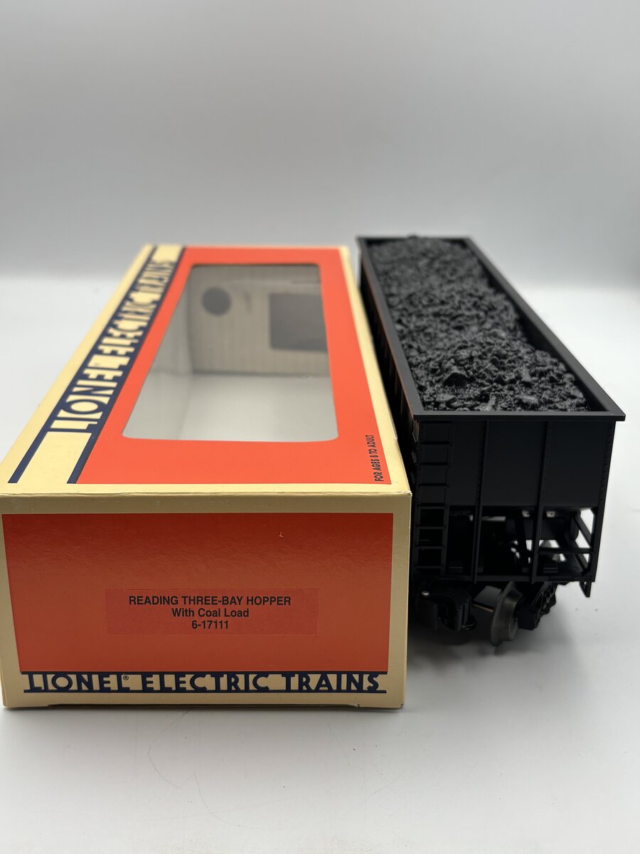 Lionel 6-17111 O Gauge Reading 3-Bay Hopper with Coal Load EX/Box