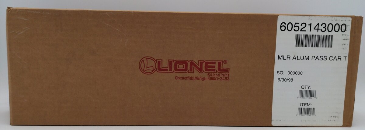 Lionel 6-52143 O Gauge 1998 TCA City of Providence Passenger Car LN/Box