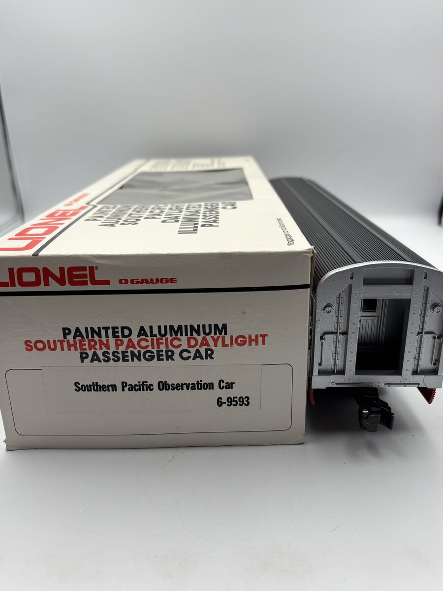 Lionel 6-9593 O Gauge Southern Pacific Daylight Aluminum Observation Car EX/Box