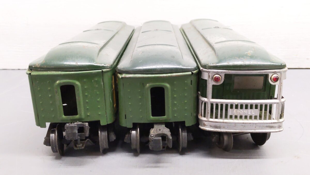 Lionel 2640S Vintage O Prewar Green/Cream Pullman Passenger Set: 2640 2640 2641 VG