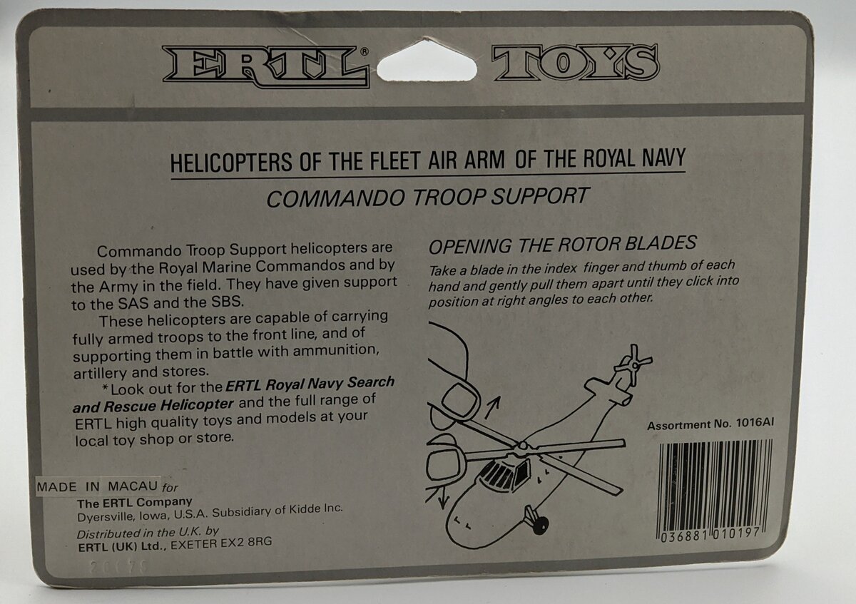 Ertl 1019 1:64 Die-Cast Royal Navy Wessex Helicopter MT/Box