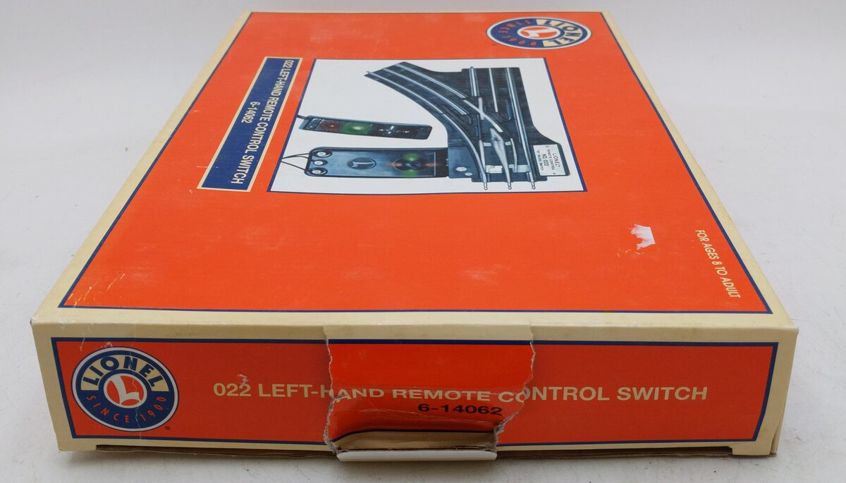 Lionel 6-14062 O Gauge Remote-Control 022 Left Hand Switch Turnout EX/Box