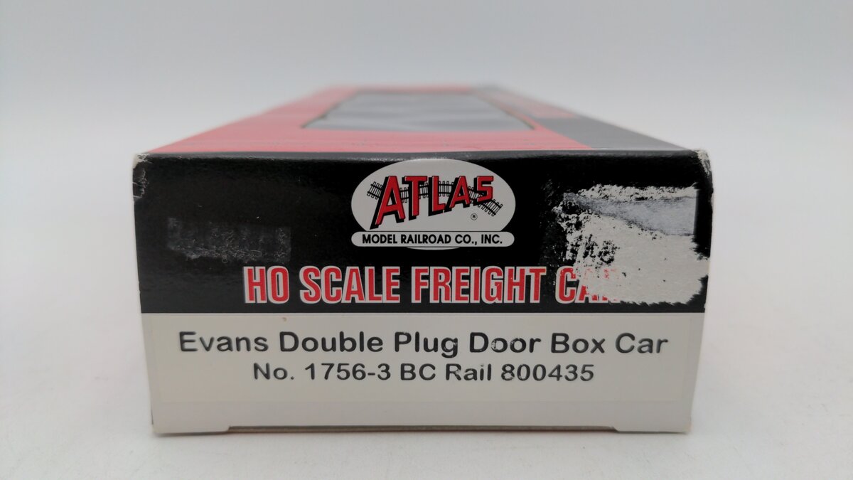 Atlas 1756-3 HO Scale BC Rail Evans Double Plug Door Box Car #800435 EX/Box