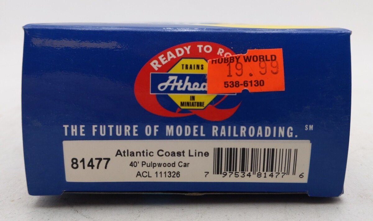Athearn 81477 HO Scale ACL 40' Pulpwood Flat w/Load #111326