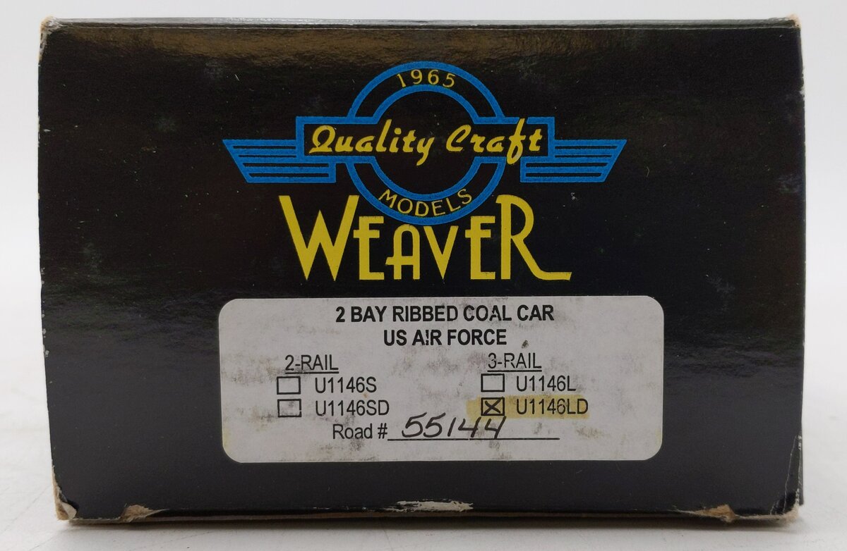 Weaver U1146LD O Scale United States Air Force Coal Hopper #55144 (3 Rail) EX/Box