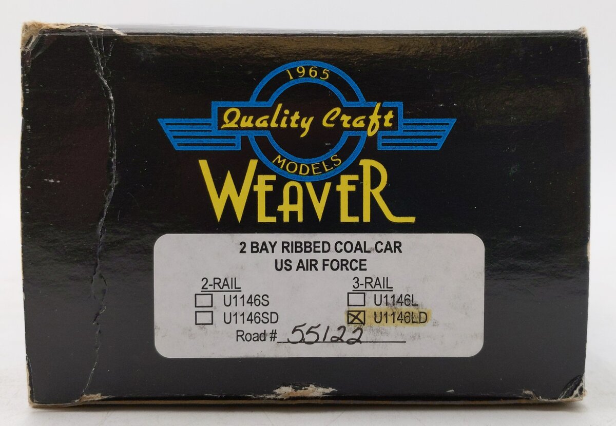 Weaver U1146LD O United States Air Force Coal Hopper #55122 (3 Rail) EX/Box