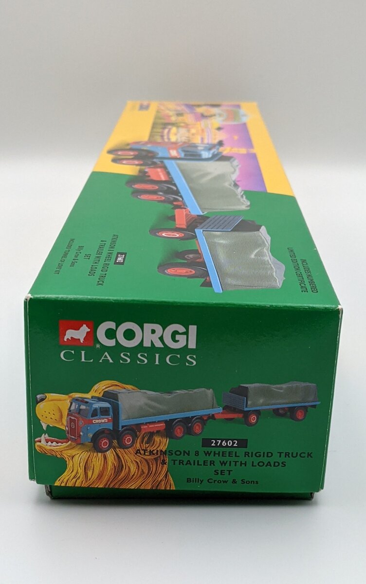 Corgi 27602 1:50Billy Crow&Sons Atkinson 8-Wheel Rigid Truck&Trailer W/Loads Set MT/Box