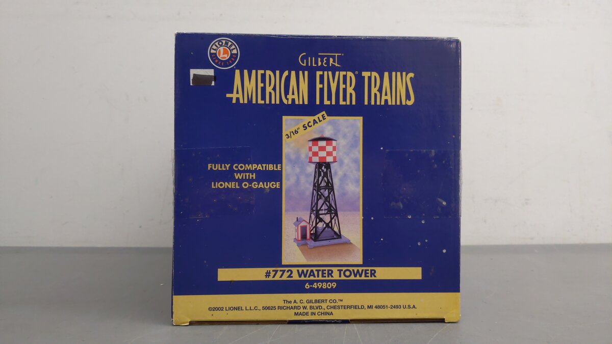 American Flyer 6-49809 S Scale Checkerboard Bubbling Water tower #772 LN/Box