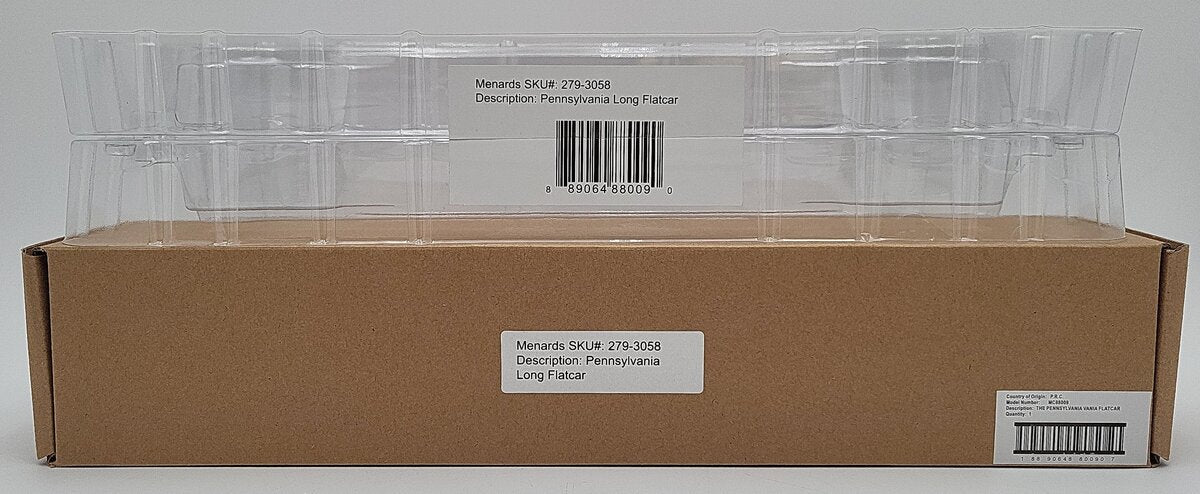 Menards 279-3058 O Pennsylvania Long Flat Car EX/Box