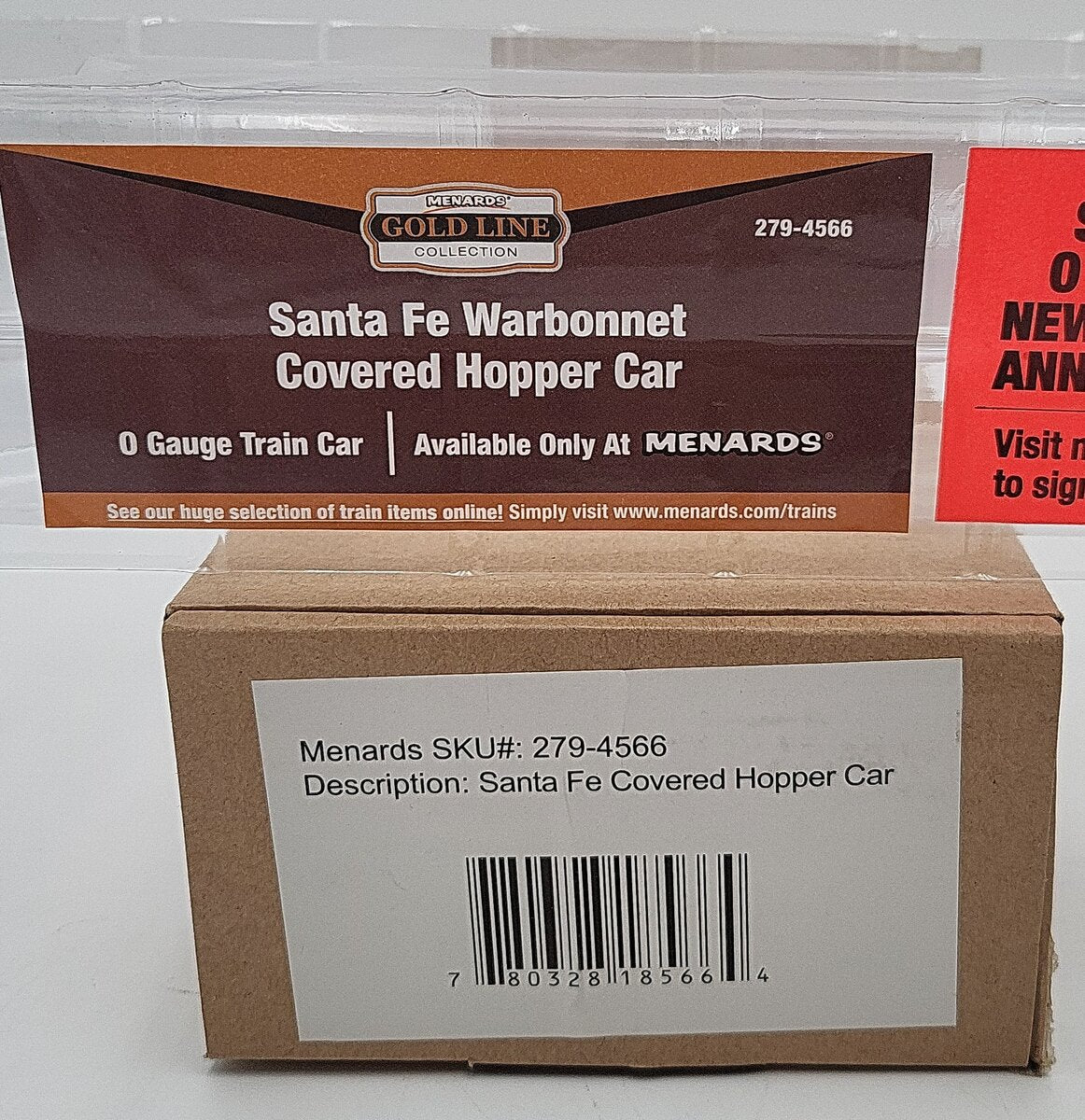 Menards 279-4566 O27 Santa Fe Covered Hopper EX/Box