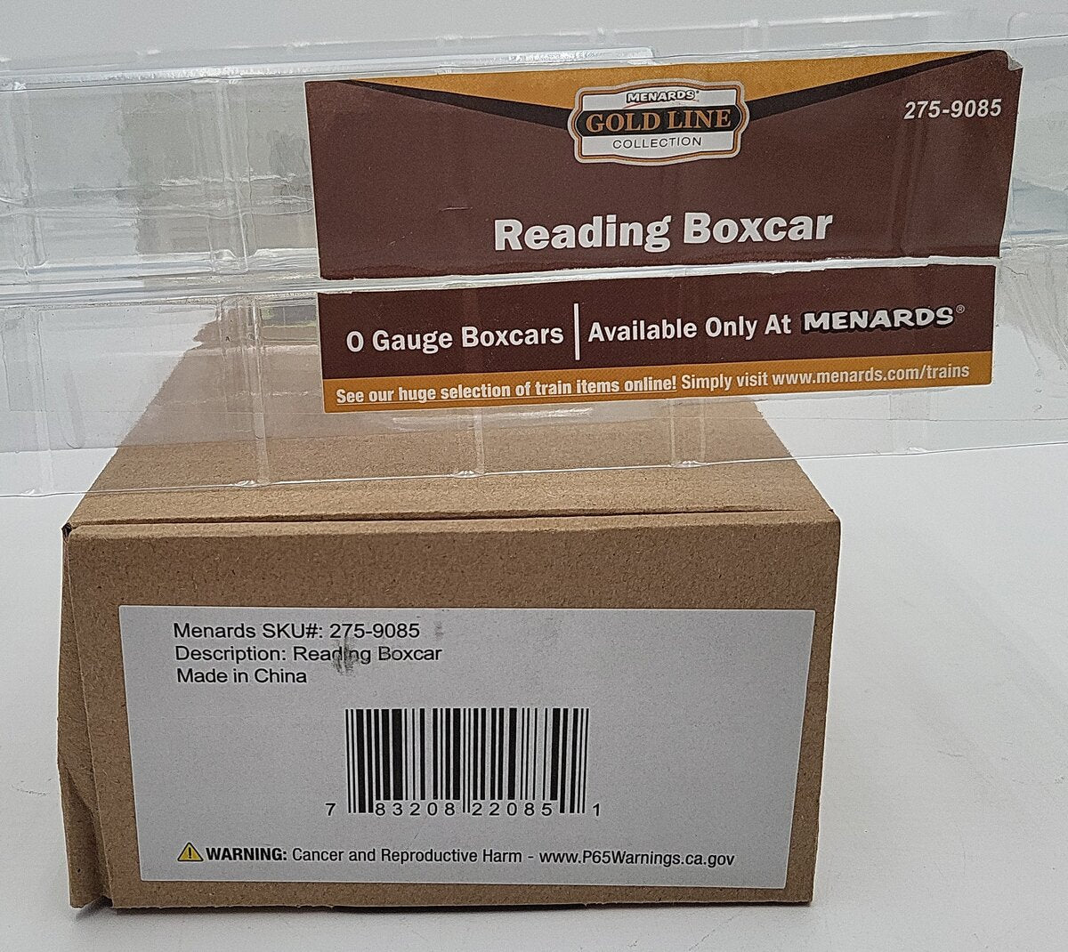 Menards 275-9085 O Gauge Reading Lines Boxcar EX/Box