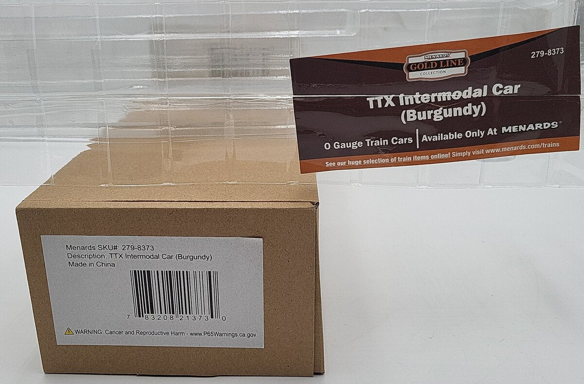 Menards 279-8373 O Gauge TTX Intermodal Car (Burgundy) EX/Box