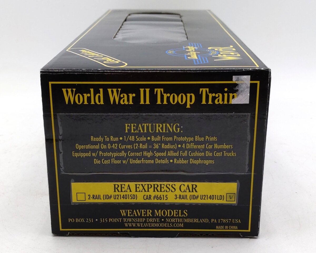 Weaver U21401LD 3-Rail World World II REA Express Car #6615/Box