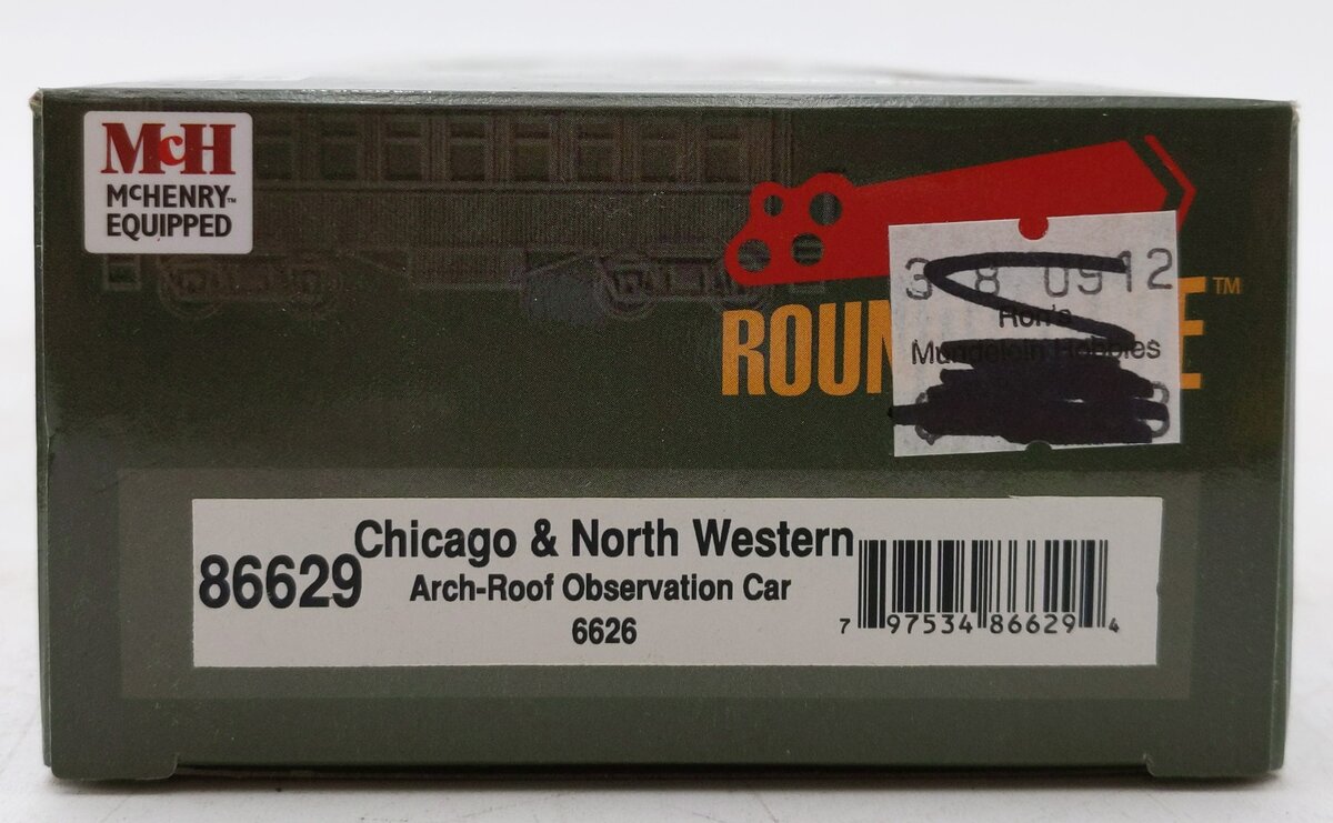 Roundhouse 86629 HO Chicago & North Western Arch-Roof Observation Car #6626 LN/Box