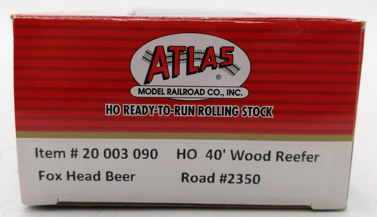 Atlas 20003090 HO Scale Fox Head Beer NWX 40' Wood Reefer Car #2350 LN/Box