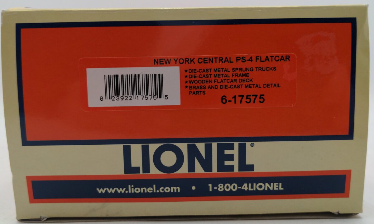 Lionel 6-17575 O Gauge New York Central PS-4 Flatcar with Wooden Deck #506098 LN/Box