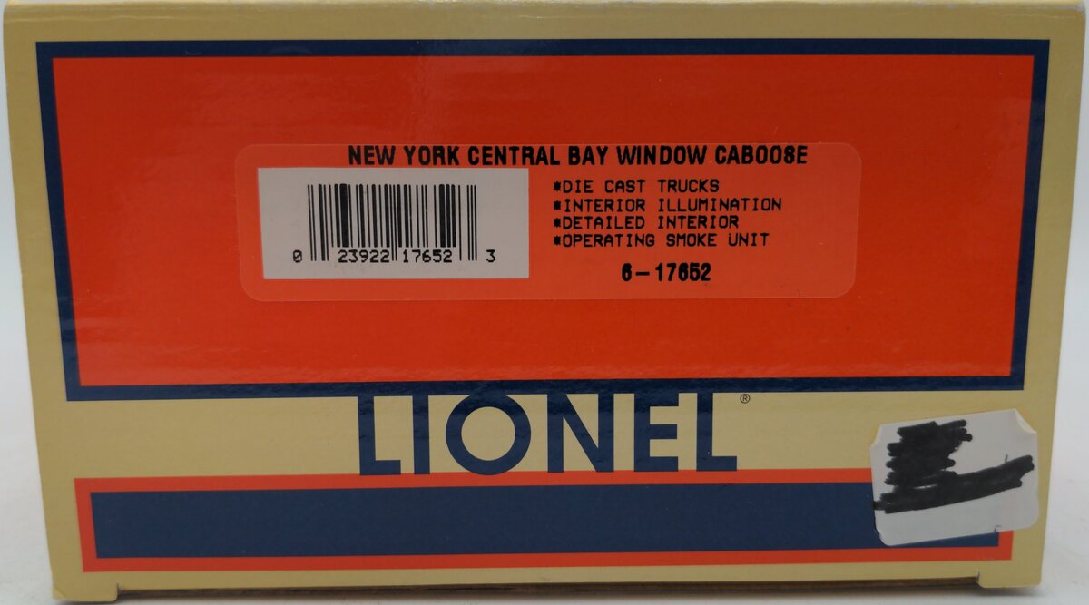 Lionel 6-17652 O Gauge New York Central Bay Window Caboose #20200 EX/Box