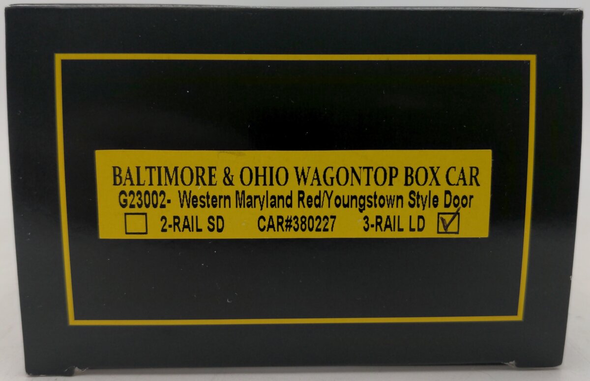Weaver G23002 B&O Western Maryland Red Wagontop Box Car #380227 (3Rail) EX/Box