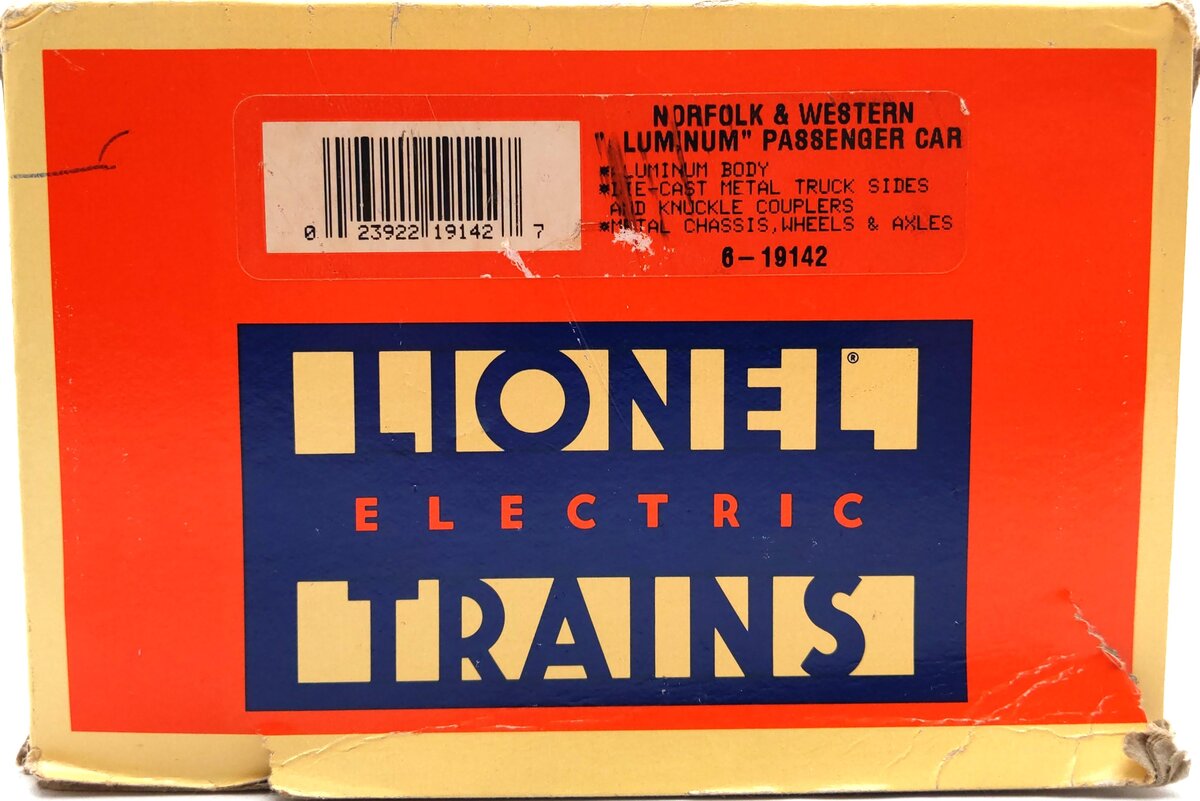 Lionel 6-19142 O Gauge Norfolk & Western Aluminum Passenger Car #538 LN/Box