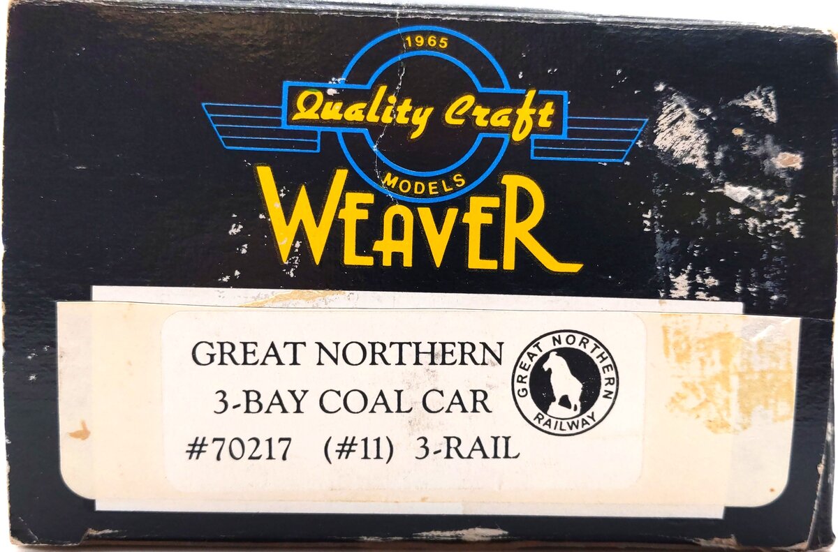 Weaver 70217 O Gauge Great Northern 3-Rail 3-Bay Coal Car #70217 LN/Box