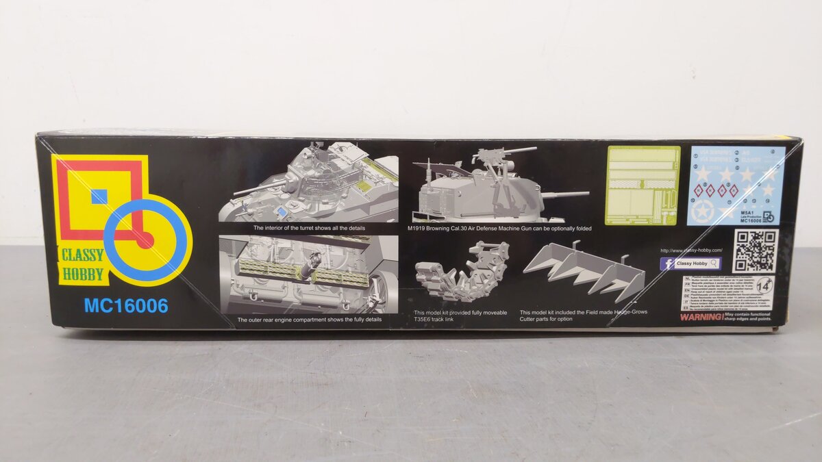 Classy Hobby 16006 1:16 M5A1 Stuart Late Production Light Military Tank Kit EX/Box