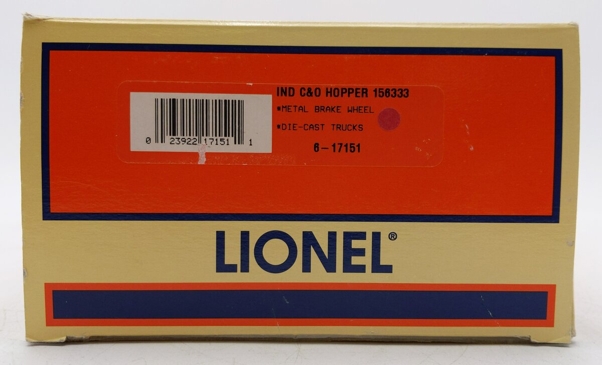 Lionel 6-17151 O Gauge Chesapeake and Ohio 3-Bay Hopper #156333 LN/Box