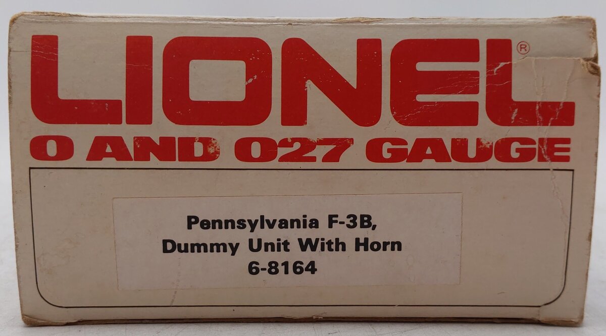 Lionel 6-8164 O Gauge Pennsylvania F3 B-Unit Dummy Diesel Locomotive EX/Box