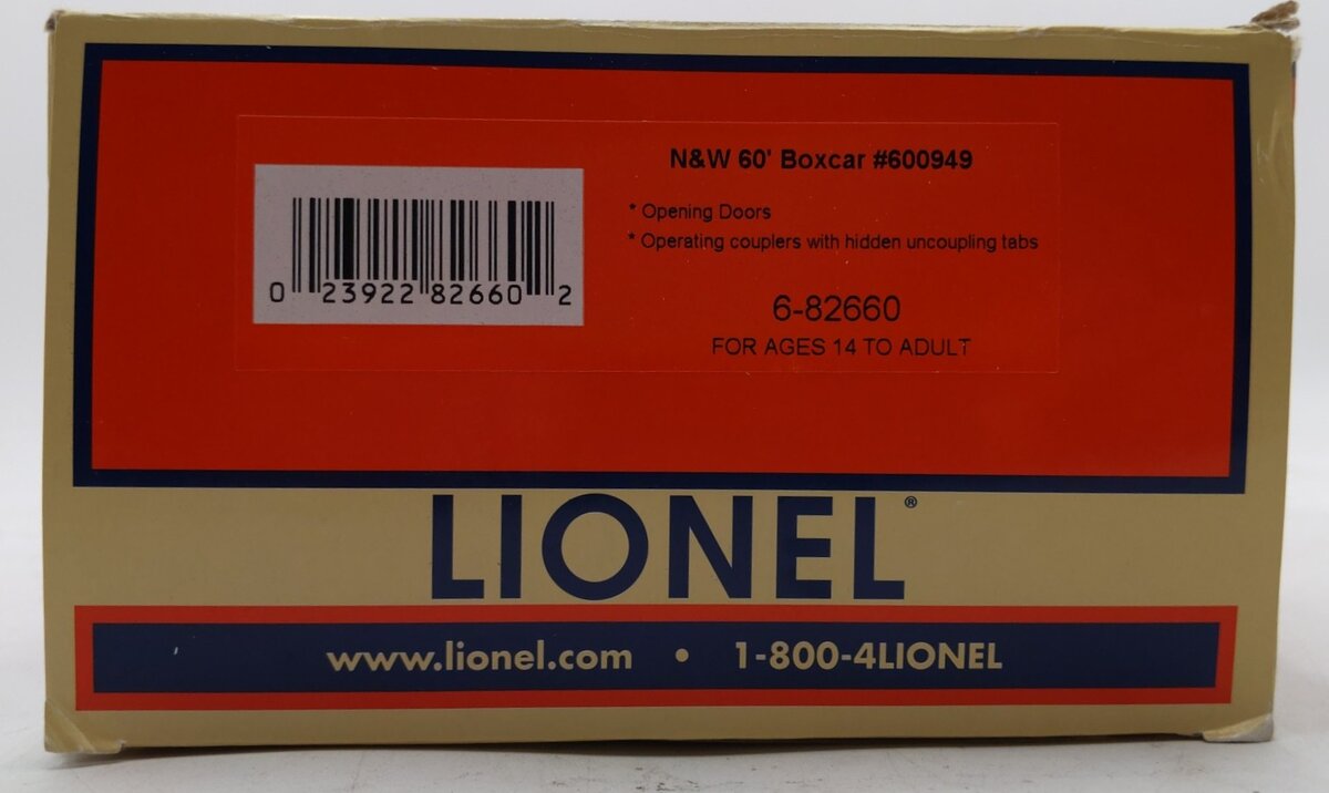 Lionel 6-82660 Norfolk & Western 60' Single-Door Boxcar #600949 EX/Box