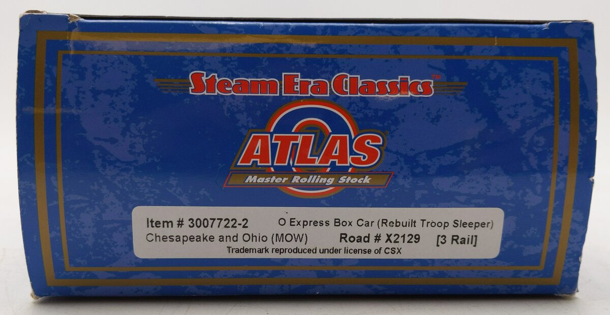 Atlas 3007722-2 O Chesapeake & Ohio Express Troop Sleeper Boxcar #2129 LN/Box