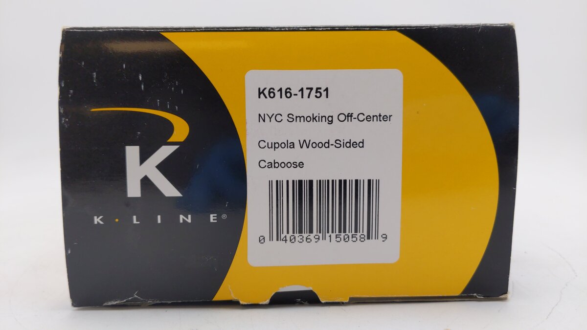 K-Line K616-1751 O Gauge New York Central Woodside Cupola Caboose #17963 w/Smoke EX/Box