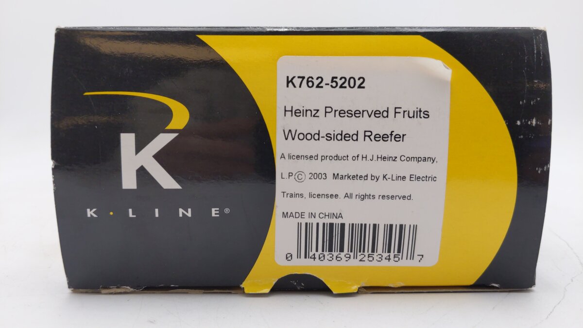K-Line K762-5202 O Gauge Heinz Wood-Sided Refrigerator Car EX/Box