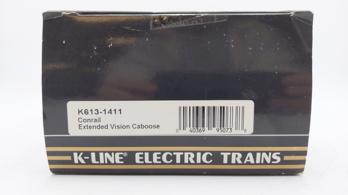 K-Line K613-1411 O Gauge Conrail Bay Window Illuminated Caboose #1411 EX/Box