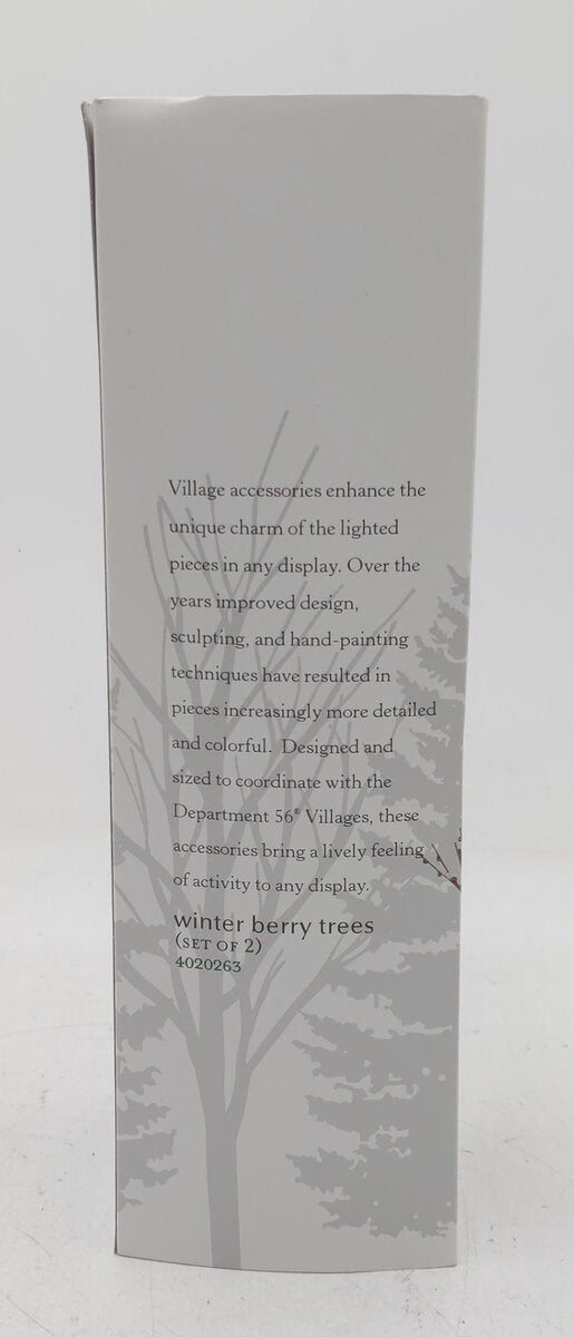 Dept 56 4020263 Village Accessories "Winter Berry Trees" (Set Of 2) EX/Box