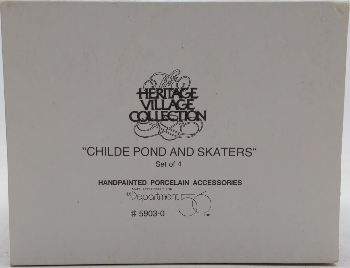 Dept 56 5903-0 Heritage Village Collection Childe Pond & Skaters EX/Box