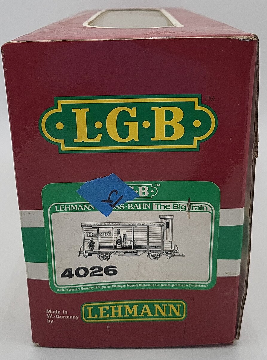 LGB 4026 G Scale Beck's Beer Boxcar EX/Box