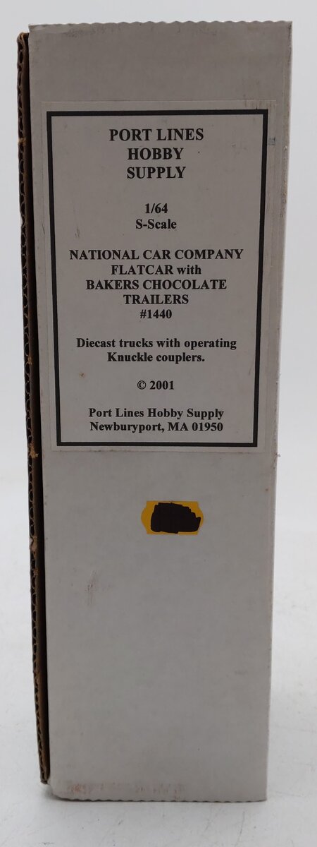 Portlines Hobbies 1440 S Scale NCCX Flatcar w/ Baker's Chocolate Trailers EX/Box