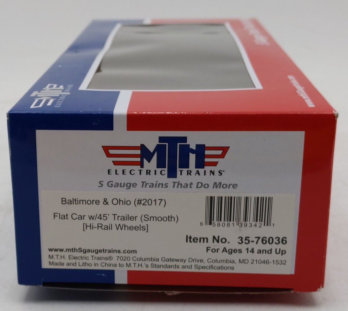 MTH 35-76036 S Baltimore & Ohio Flat Car with 45' Trailer #2017 LN/Box