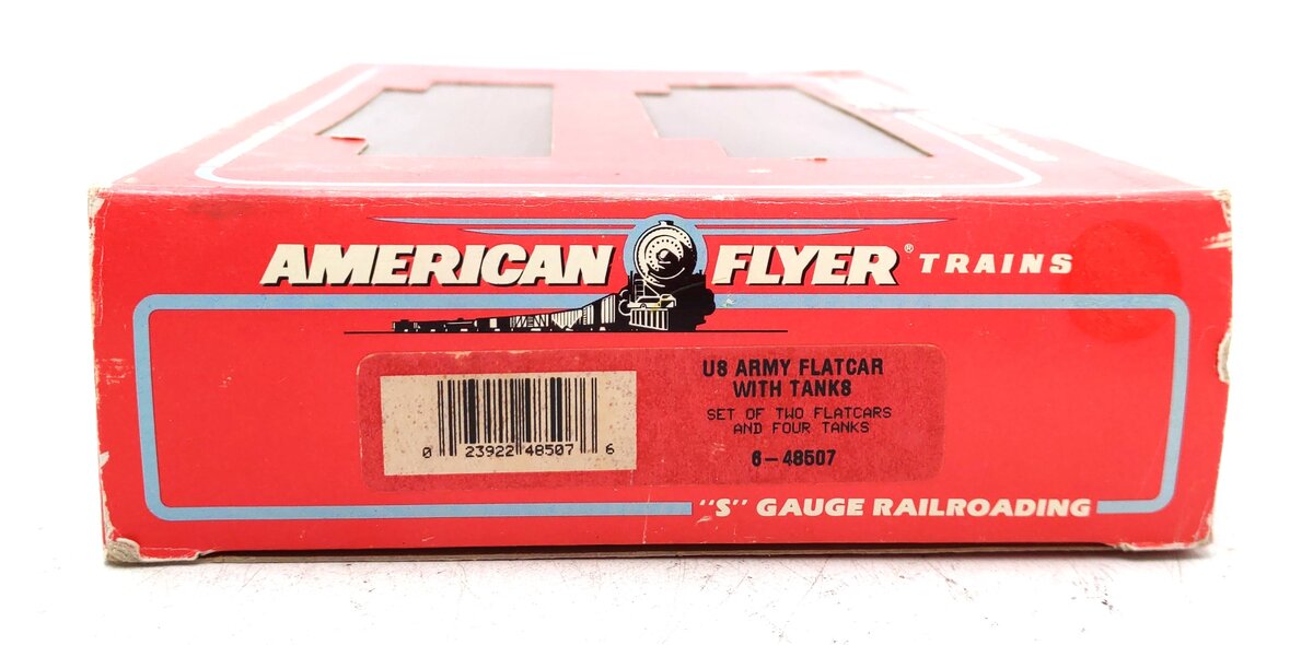 American Flyer 6-48507 S US Army Flatcars with Tanks (Set of 2) NIB