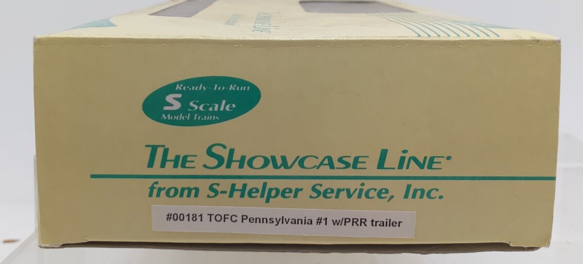 S-Helper 00181 S Gauge Pennsylvania TOFC Flatcar w/Pennsylvania Trailer #92761 EX/Box