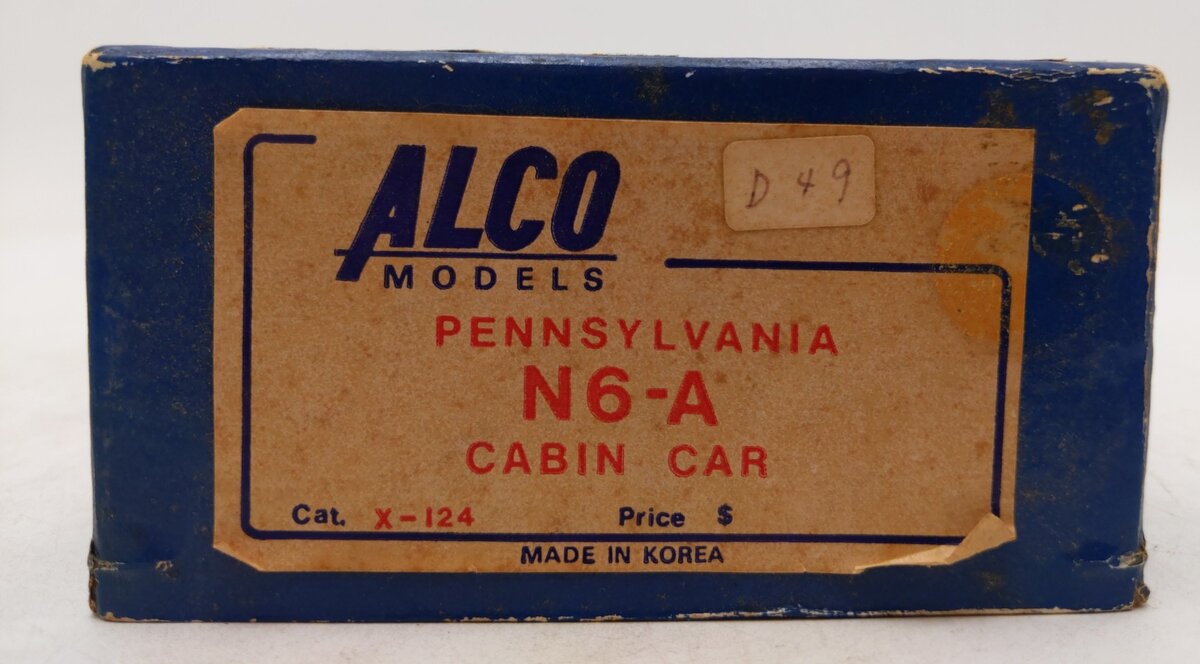 Alco Models X-124 HO Brass Pennsylvania N6-A Cabin Car VG/Box