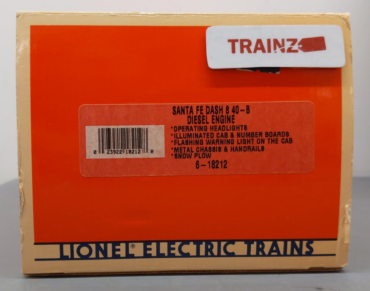 Lionel 6-18212 O Santa Fe Dash 8 40-B Non-Powered Diesel Locomotive #8212 LN/Box