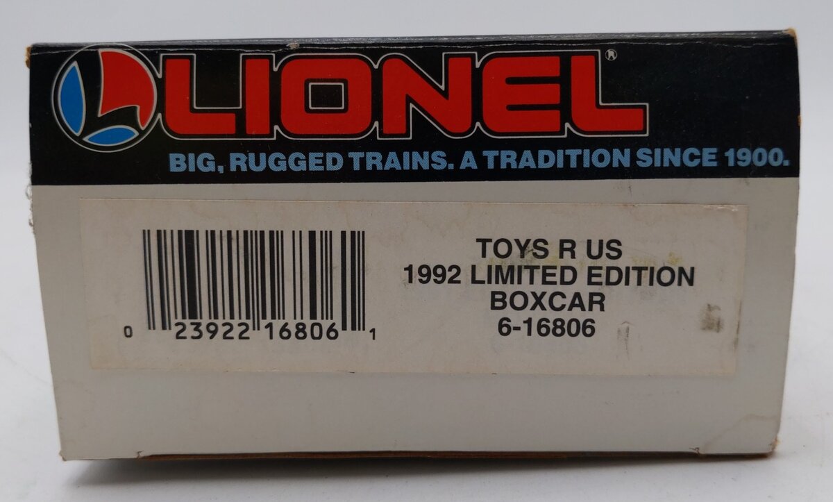 Lionel 6-16806 O Gauge Toys 'R' Us Boxcar LN/Box