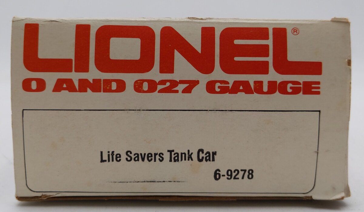 Lionel 6-9278 O Gauge Lifesavers Chrome Plated Single Dome Tank Car VG/Box