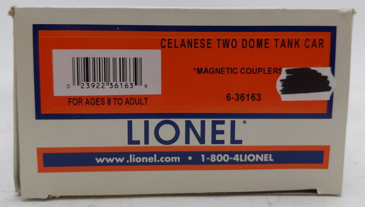 Lionel 6-36163 O Gauge Celanese 2-Dome Tank Car EX/Box